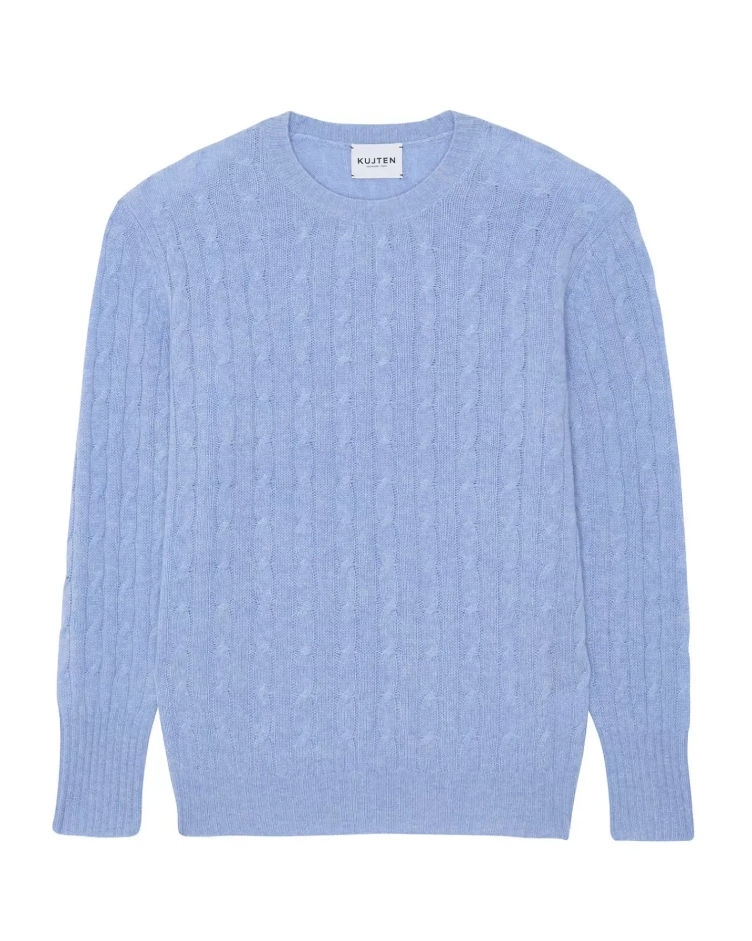 Kujten Sweaters & Sweatshirts>Twisted Round Neck Cashmere Sweater Bleu Jeans