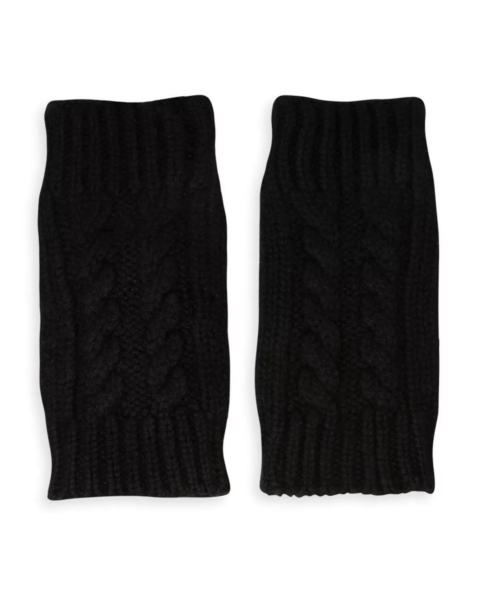 Kujten Gloves & Mittens>Twisted Short Cashmere Mittens, 12-Threads Noir