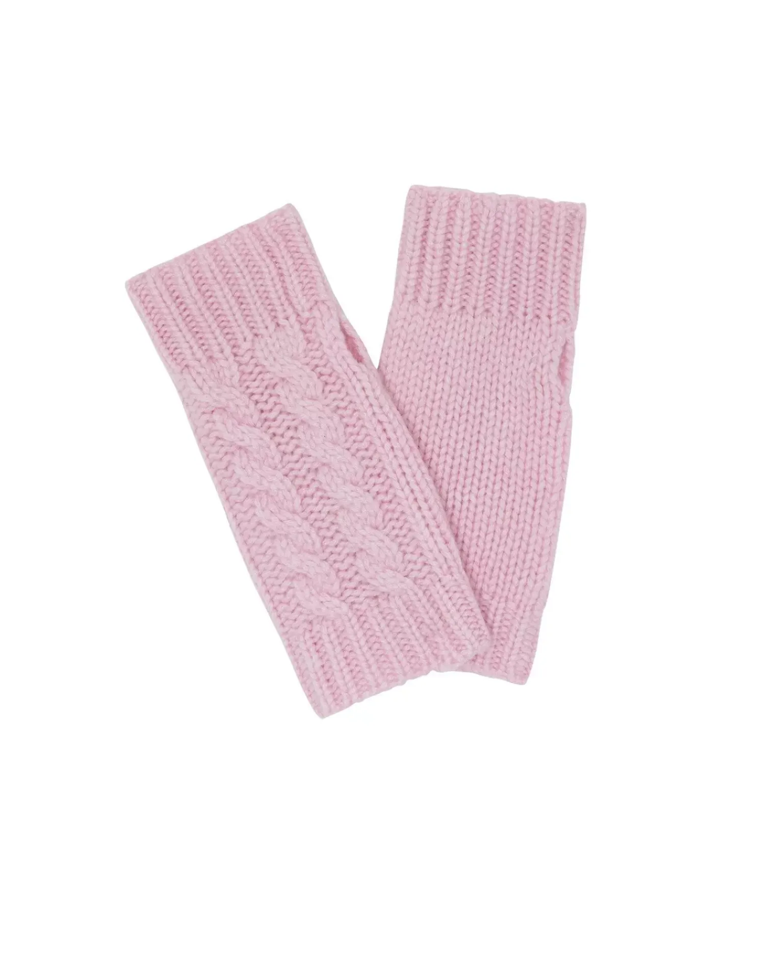 Kujten Gloves & Mittens>Twisted Short Cashmere Mittens Candy Pink