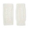Kujten Gloves & Mittens>Twisted Short Cashmere Mittens, 12-Threads Blanc