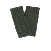 Kujten Gloves & Mittens>Twisted Short Cashmere Mittens Kaki Fonce