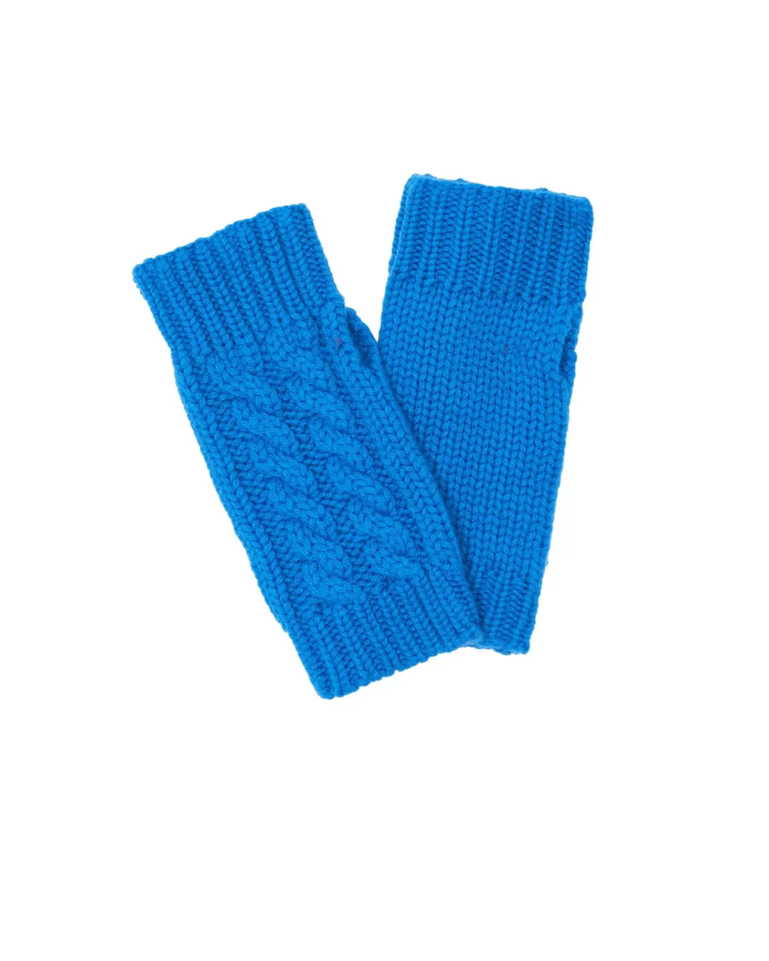 Kujten Gloves & Mittens>Twisted Short Cashmere Mittens Bleu Kabalos
