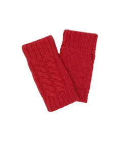 Kujten Gloves & Mittens>Twisted Short Cashmere Mittens Rouge