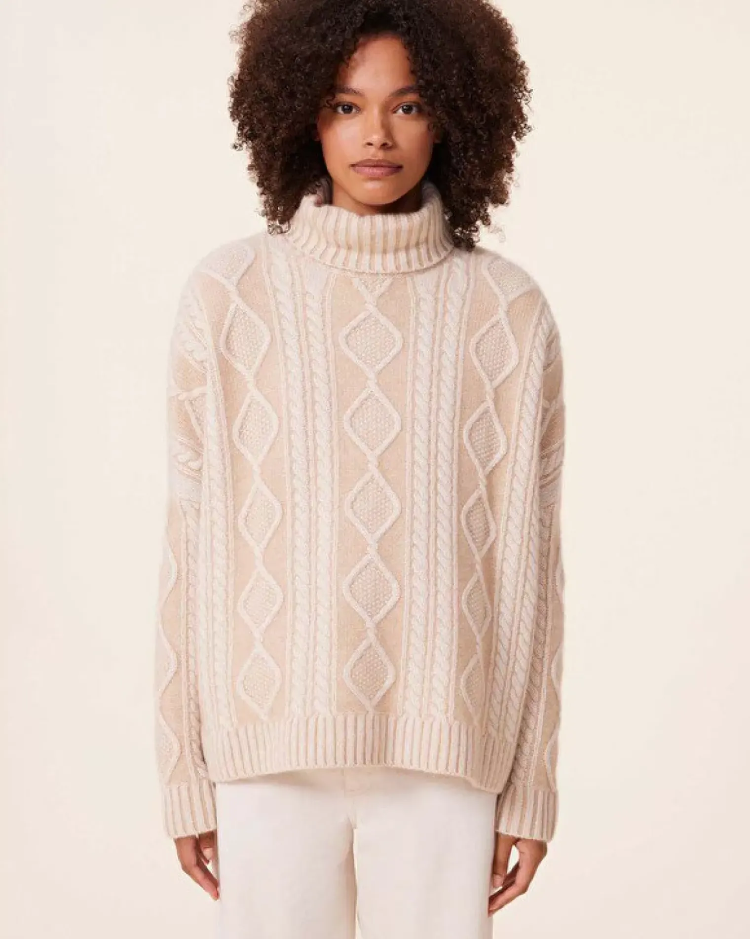 Kujten Sweaters & Sweatshirts>Twisted Turtleneck Cashmere Sweater, 4-Threads Organique