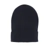 Kujten Hats & Headbands>Unisex Beanie With Cashmere Cuff, 8-Threads Bleu Marine Fonce