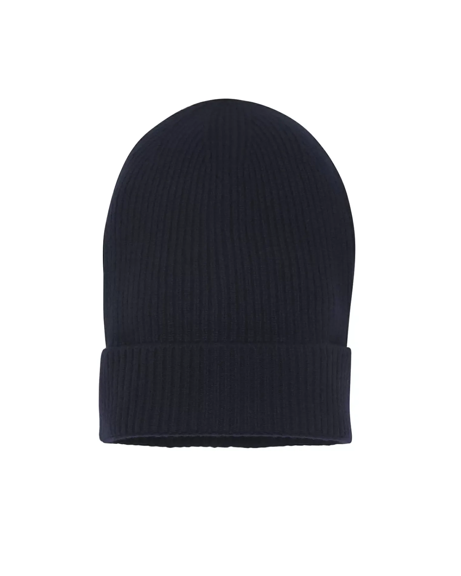 Kujten Hats & Headbands>Unisex Beanie With Cashmere Cuff, 8-Threads Bleu Marine Fonce