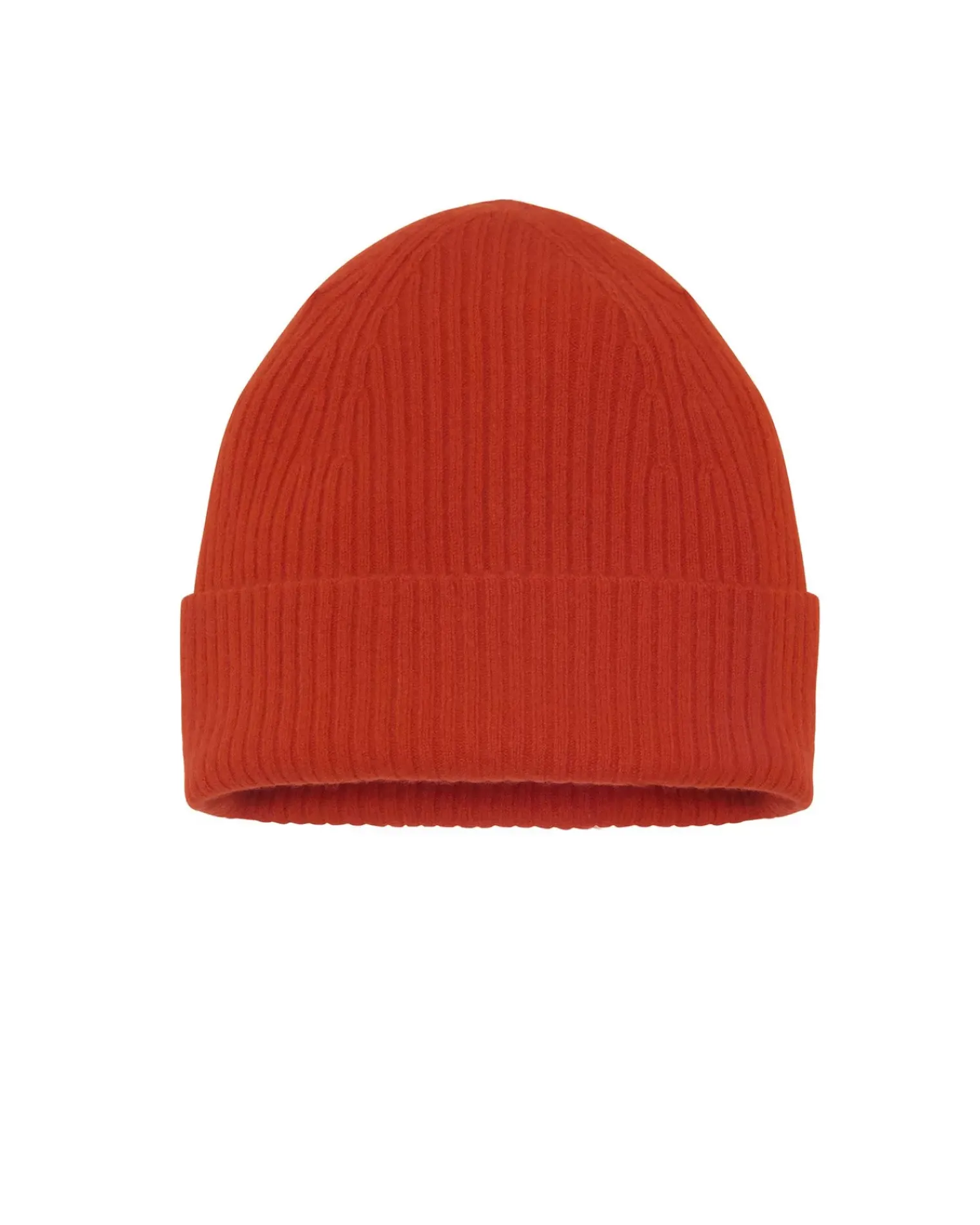 Kujten Hats & Headbands>Unisex Beanie With Cashmere Cuff, 2-Threads Orange Rosso