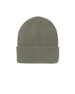 Kujten Hats & Headbands>Unisex Beanie With Cashmere Cuff, 8-Threads Kaki Chine