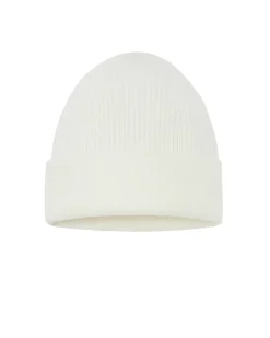 Kujten Hats & Headbands>Unisex Beanie With Cashmere Cuff, 2-Threads Blanc