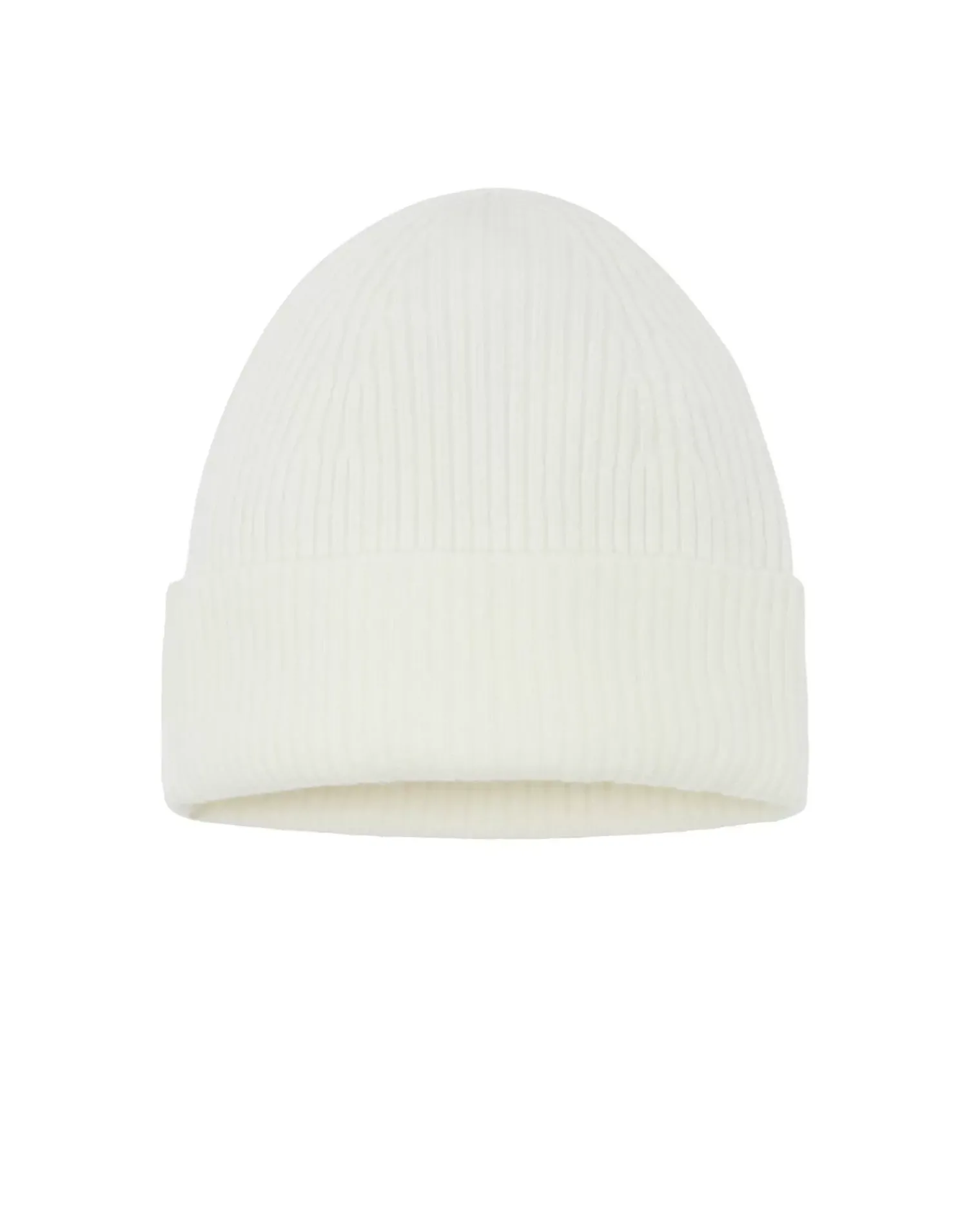 Kujten Hats & Headbands>Unisex Beanie With Cashmere Cuff, 2-Threads Blanc