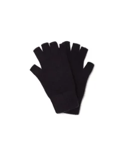 Kujten Gloves & Mittens>Unisex Cashmere Finger Mittens Bleu Marine Fonce