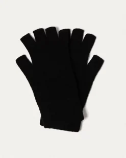 Kujten Gloves & Mittens>Unisex Cashmere Finger Mittens, 4-Threads Noir