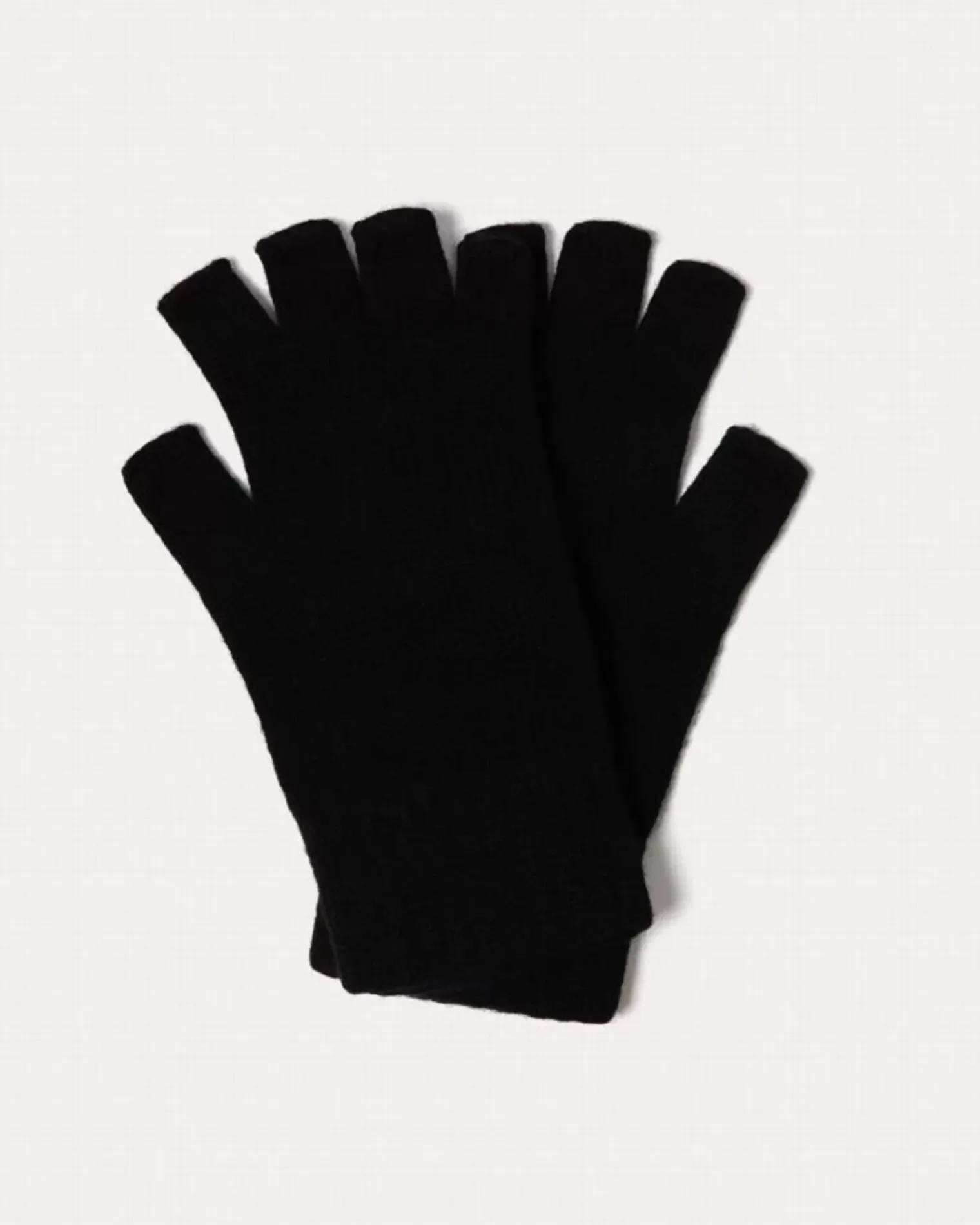 Kujten Gloves & Mittens>Unisex Cashmere Finger Mittens, 4-Threads Noir