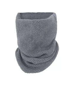 Kujten Scarves & Snoods>Unisex Moss Stitched Cashmere Snood, 6-Threads Gris Flanelle