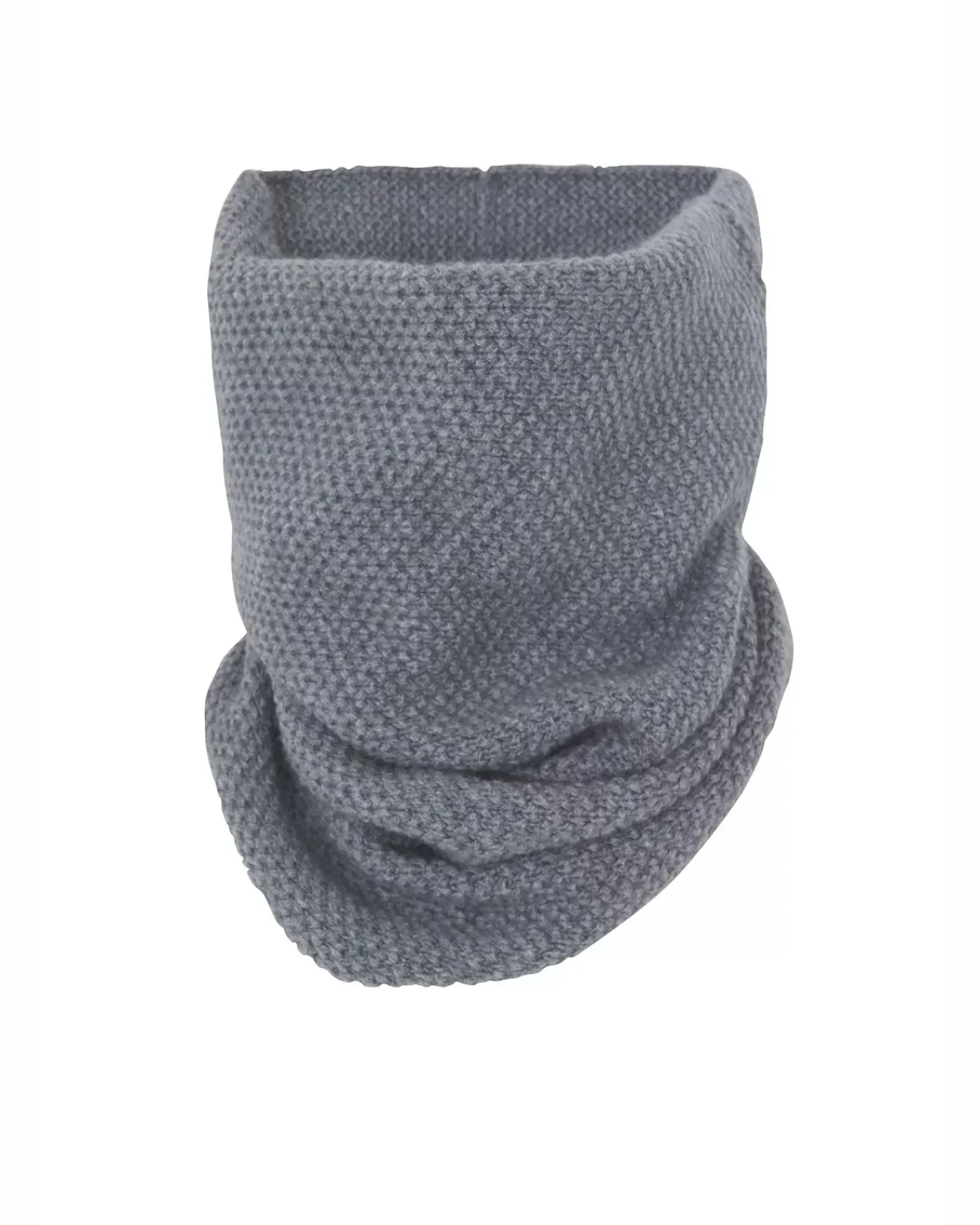 Kujten Scarves & Snoods>Unisex Moss Stitched Cashmere Snood, 6-Threads Gris Flanelle