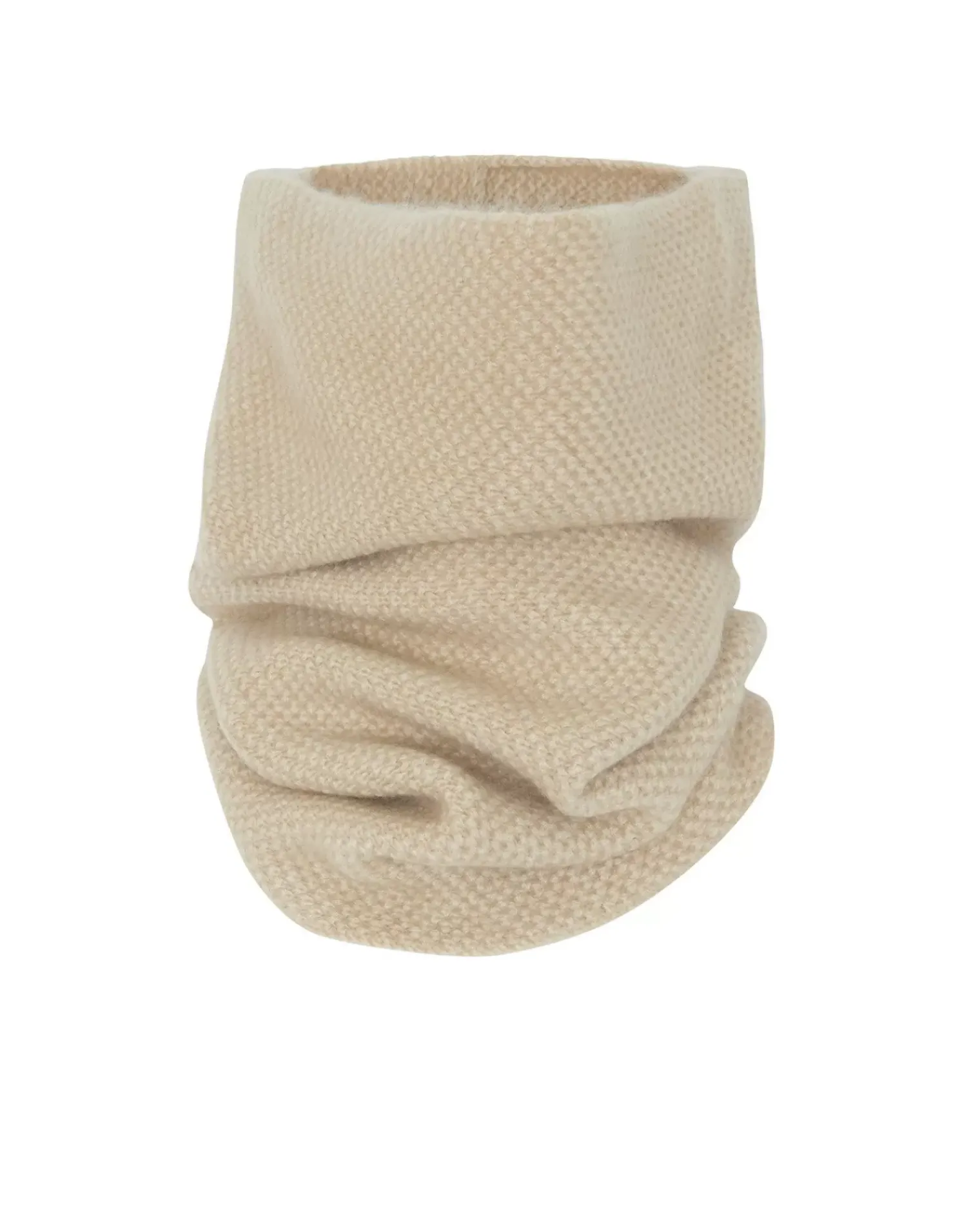 Kujten Scarves & Snoods>Unisex Moss Stitched Cashmere Snood, 6-Threads Organique