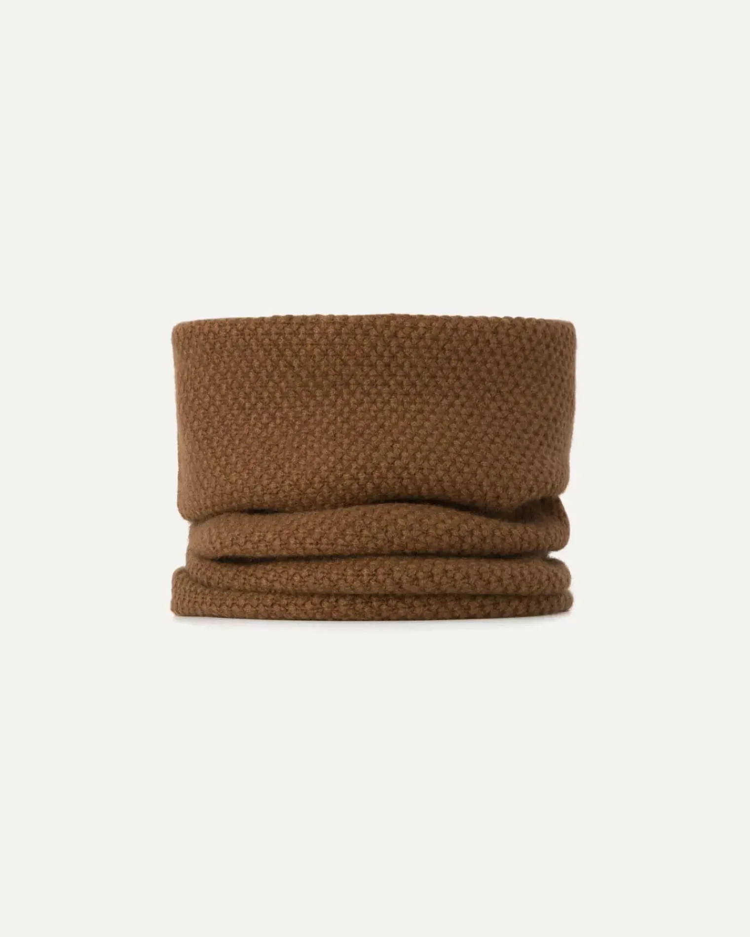 Kujten Scarves & Snoods>Unisex Moss Stitched Cashmere Snood Marron Epice
