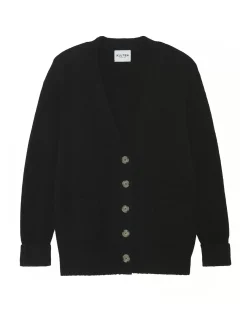 Kujten Jackets & Vests>Unisex Oversize Cashmere Cardigan Noir
