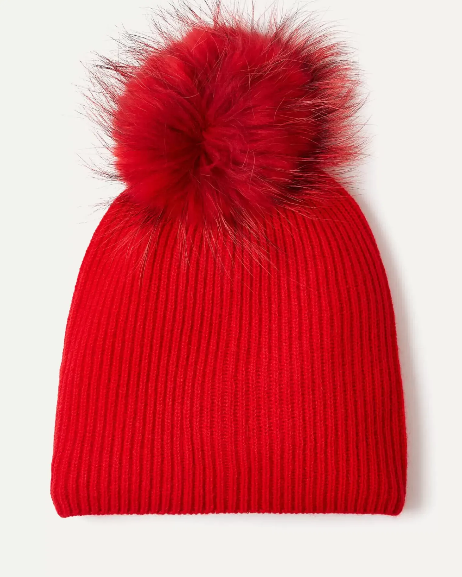 Kujten Hats & Headbands>Unisex Pompom Cashmere Hat Rouge