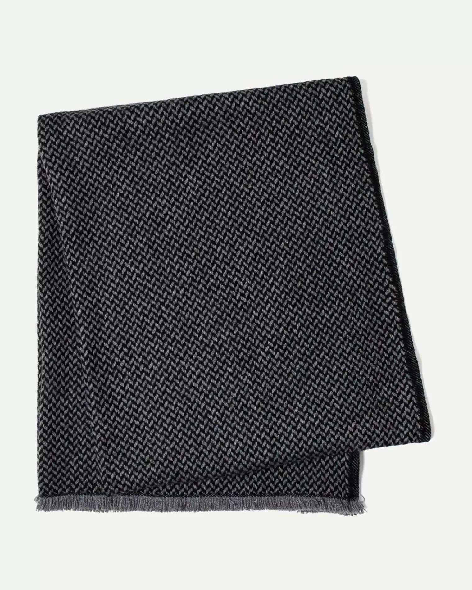 Kujten Scarves & Snoods>Unisex Woven Cashmere Scarf Gris Flanelle