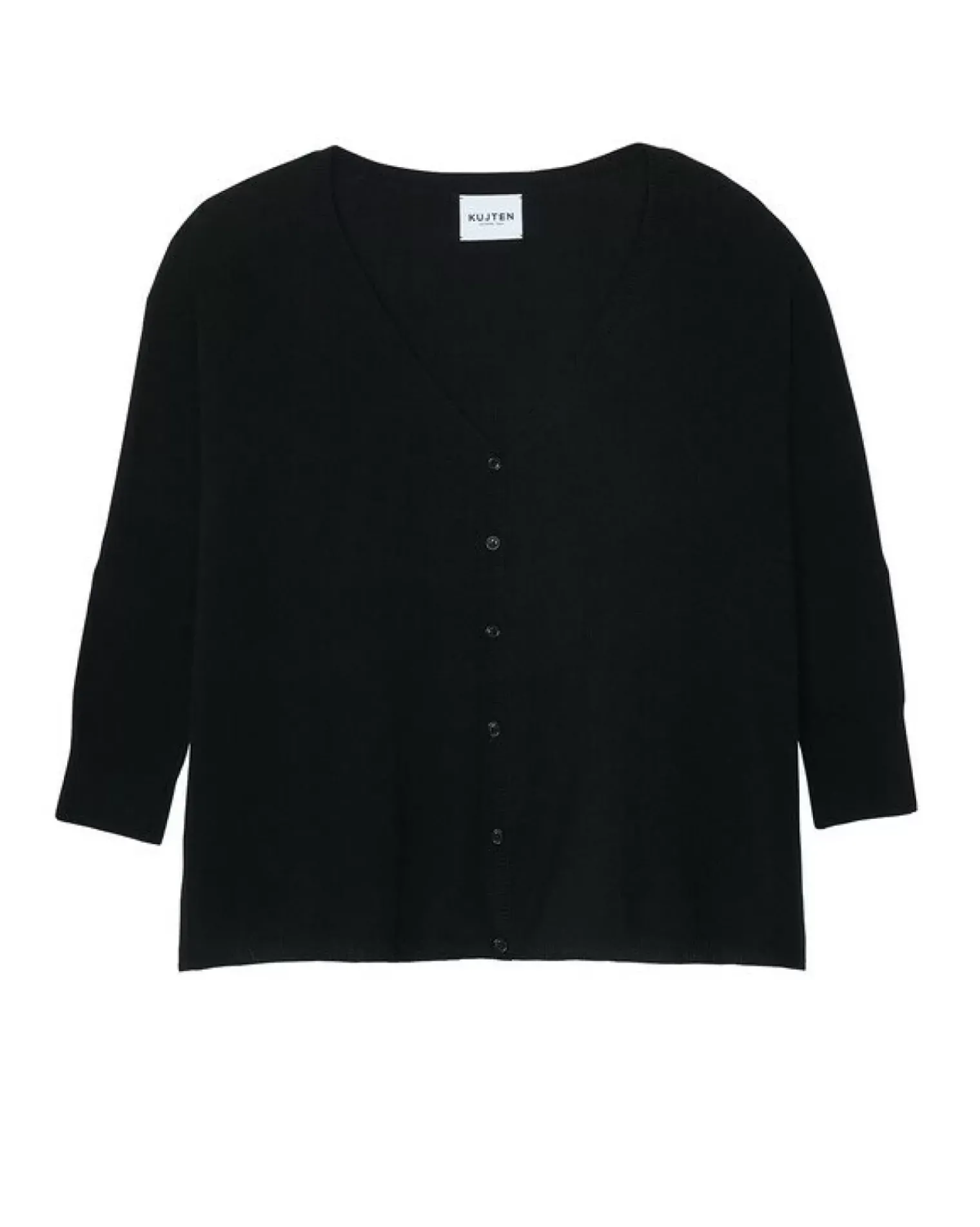 Kujten Jackets & Vests>V-Collar Oversize Cashmere Cardigan Noir