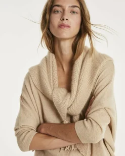 Kujten Jackets & Vests>V-Collar Oversize Cashmere Cardigan Organique