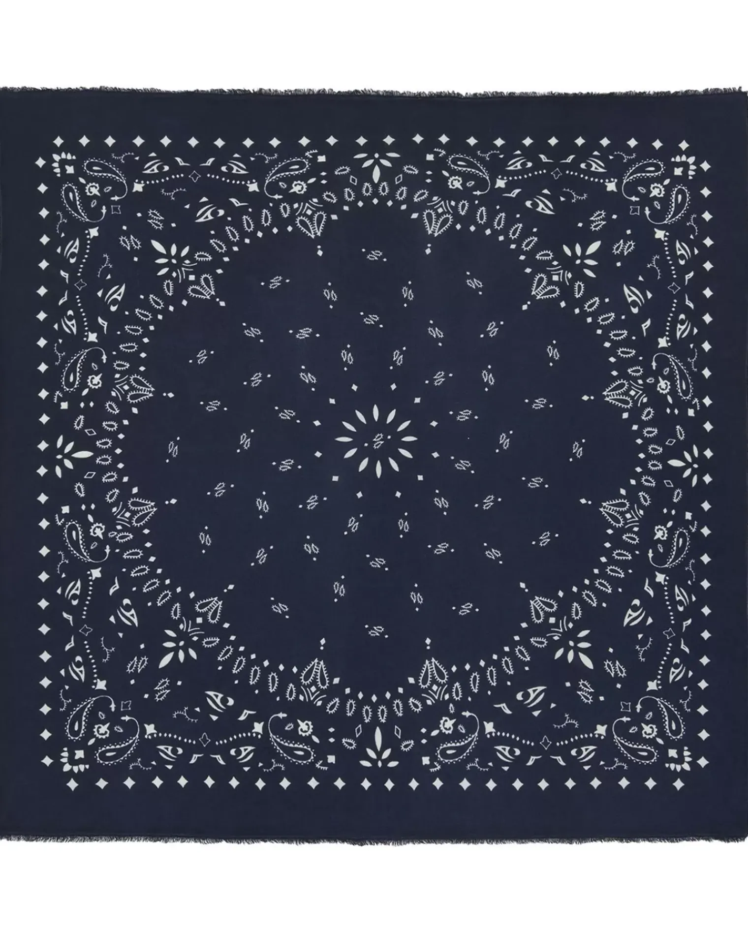 Kujten Scarves & Snoods>Very Large Cashmere Bandana, 2-Threads Bleu Marine Fonce