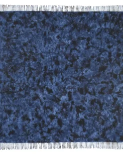 Kujten Scarves & Snoods>Very Large Fringed Bandana Bleu Jeans Fonce