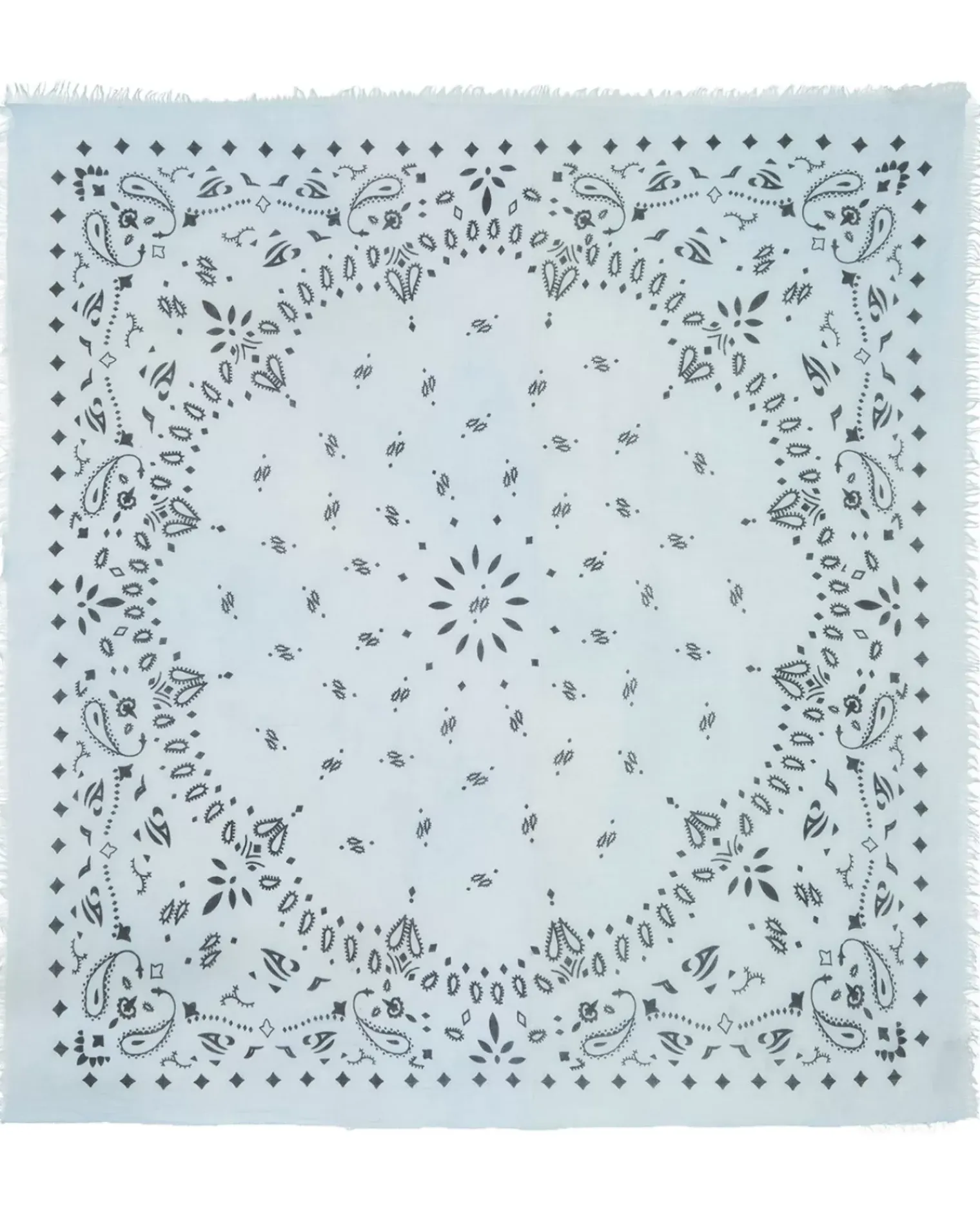 Kujten Scarves & Snoods>Very Large Light Weight Cashmere Bandana, 2-Threads Bleu Ciel Brise