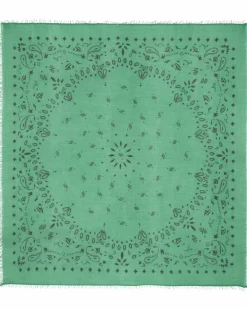 Kujten Scarves & Snoods>Very Large Light Weight Cashmere Bandana, 2-Threads Vert Gazon