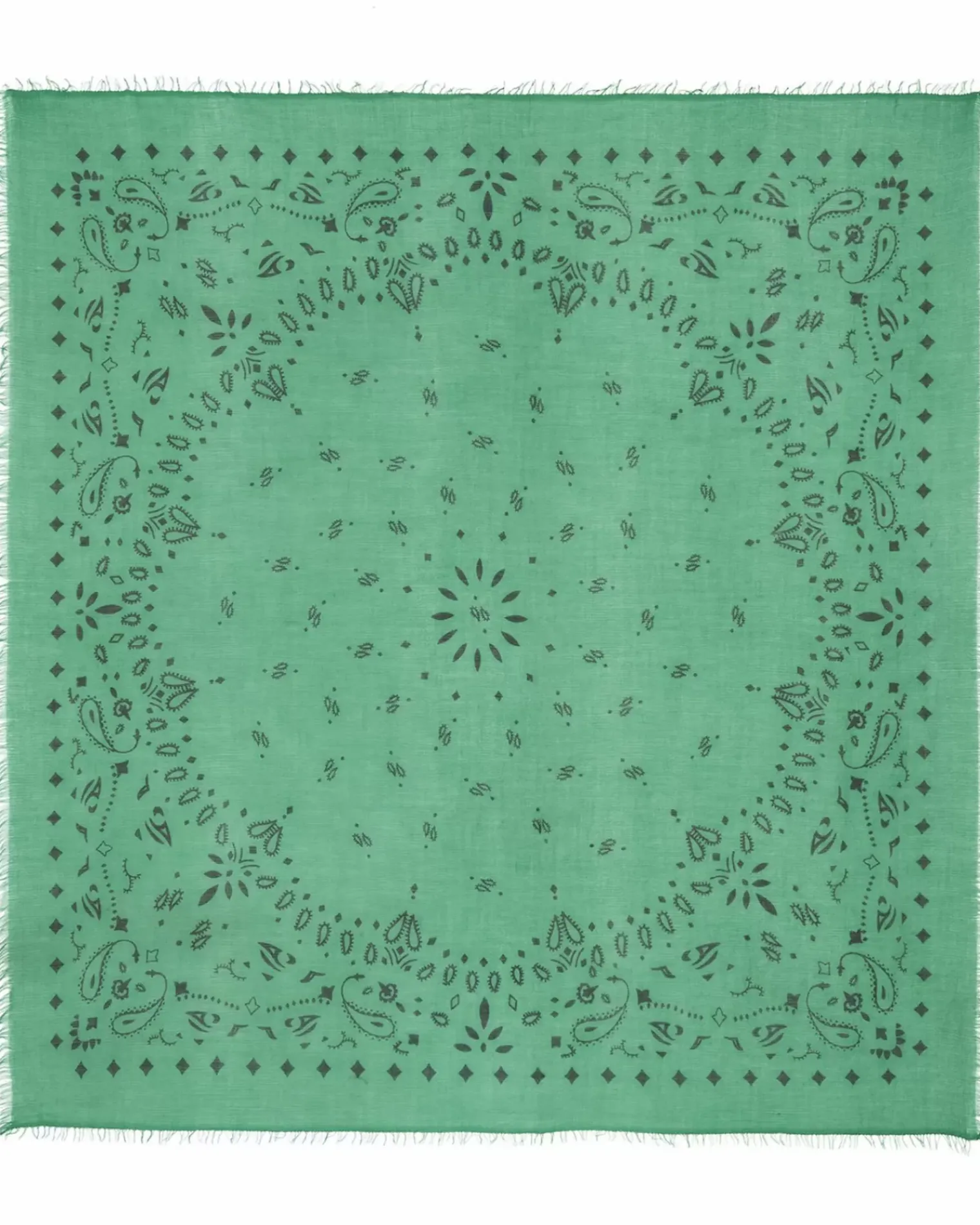 Kujten Scarves & Snoods>Very Large Light Weight Cashmere Bandana, 2-Threads Vert Gazon