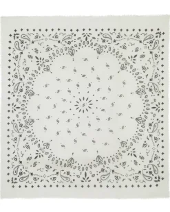 Kujten Scarves & Snoods>Very Large Light Weight Cashmere Bandana, 2-Threads Blanc