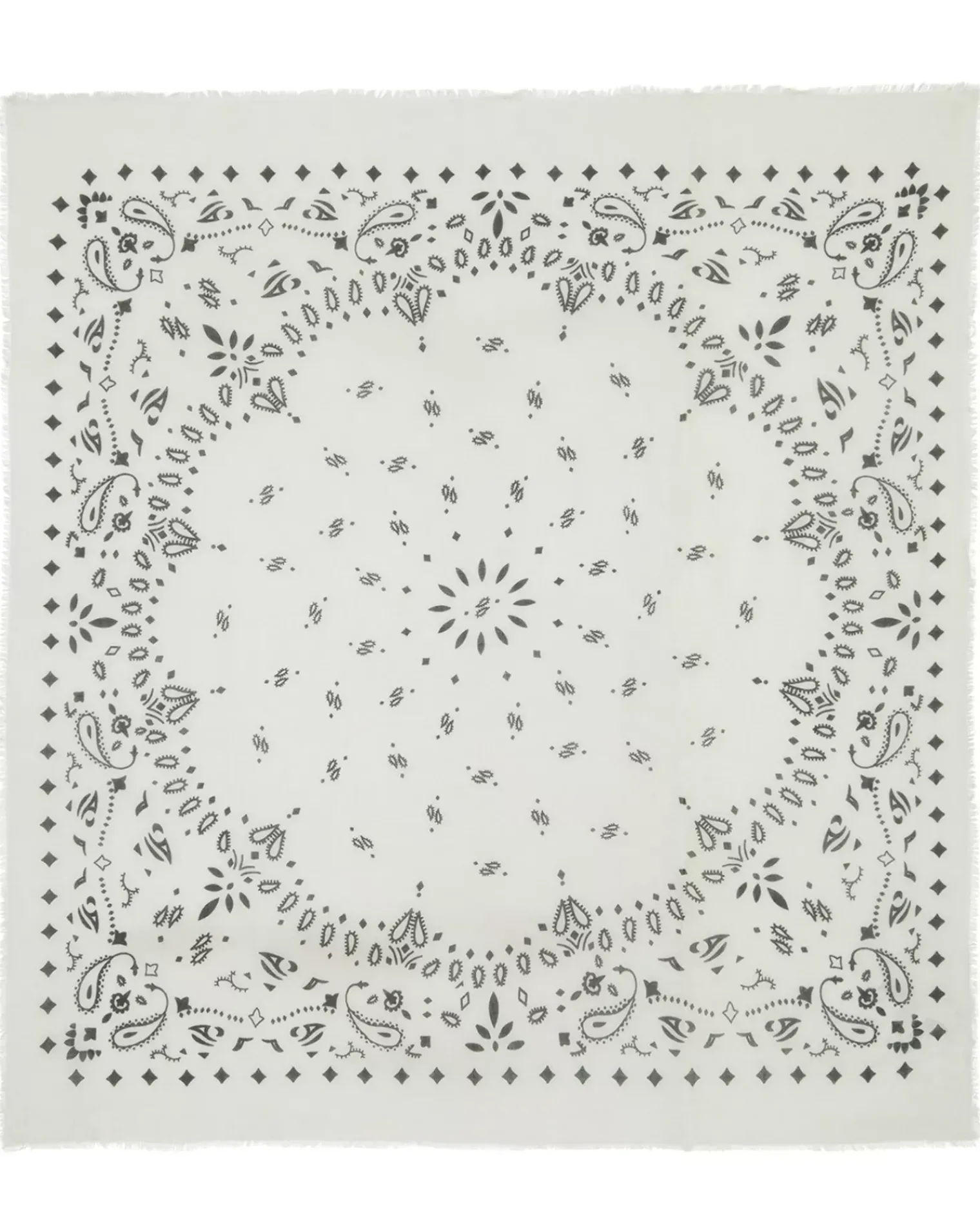 Kujten Scarves & Snoods>Very Large Light Weight Cashmere Bandana, 2-Threads Blanc