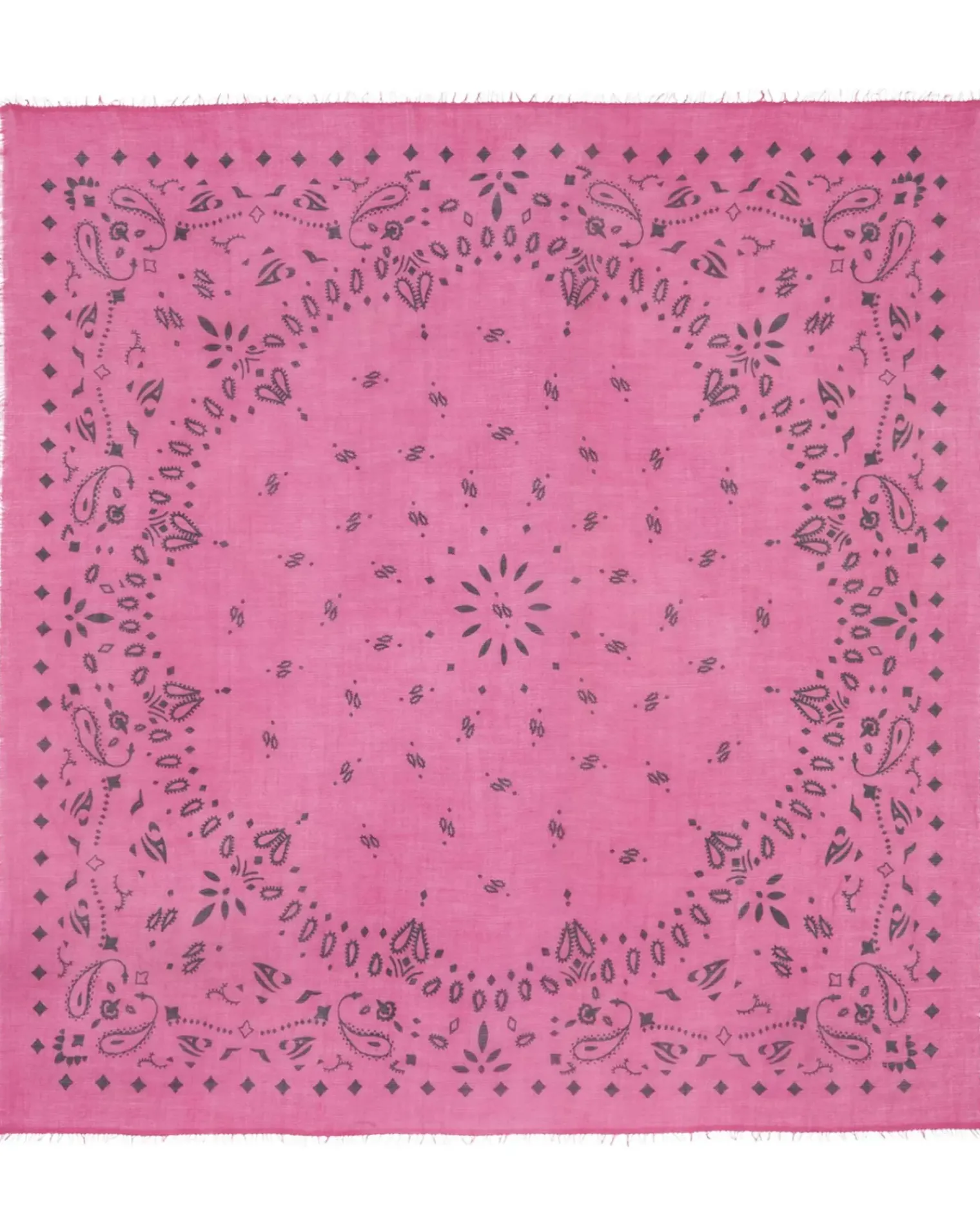 Kujten Scarves & Snoods>Very Large Light Weight Cashmere Bandana, 2-Threads Rose Fushia