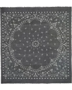 Kujten Scarves & Snoods>Very Large Light Weight Cashmere Bandana, 2-Threads Noir