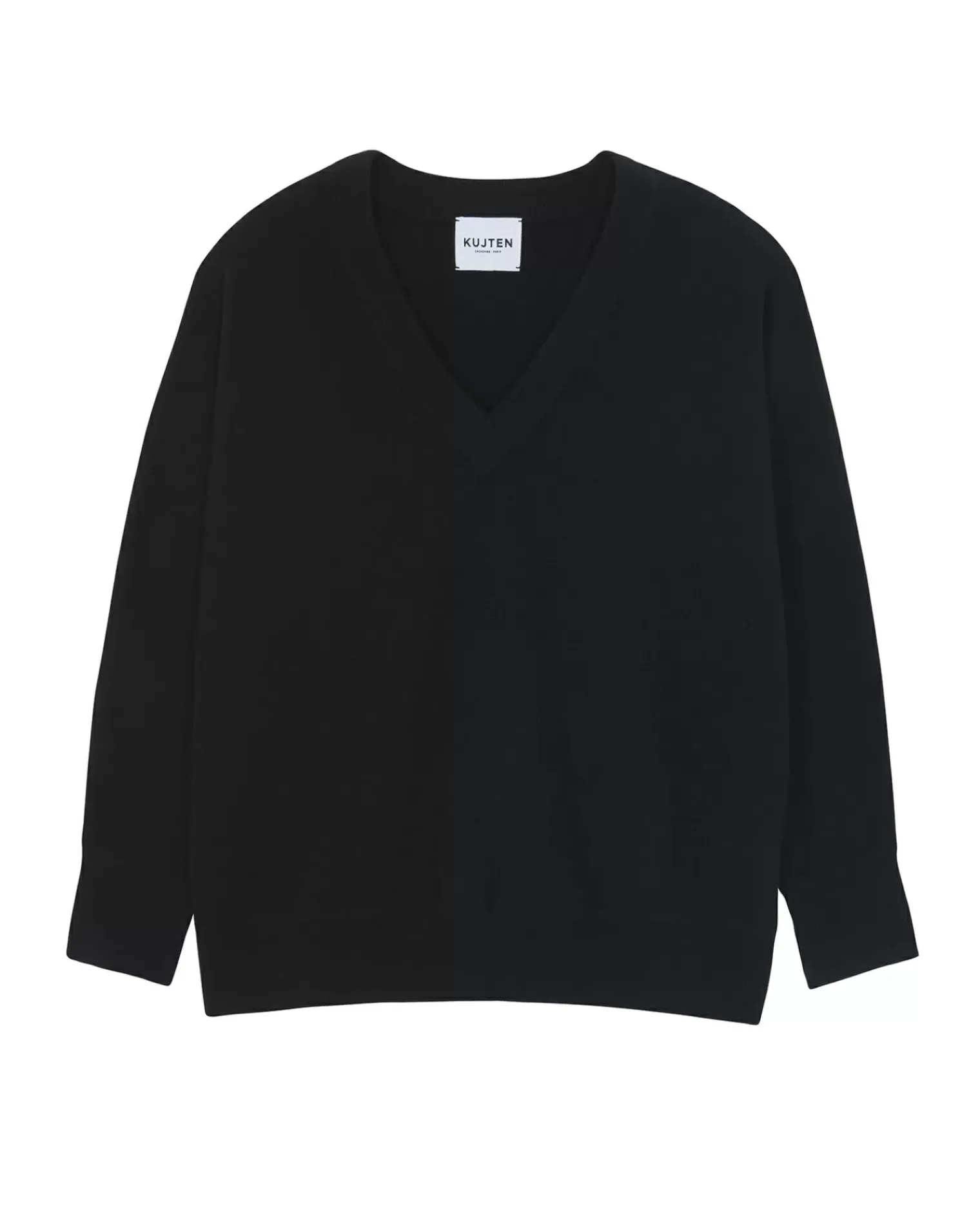 Kujten Sweaters & Sweatshirts>V-Neck Cashmere Sweater Noir