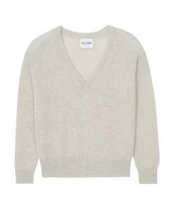 Kujten Sweaters & Sweatshirts>V-Neck Cashmere Sweater Boyfriend Avoine