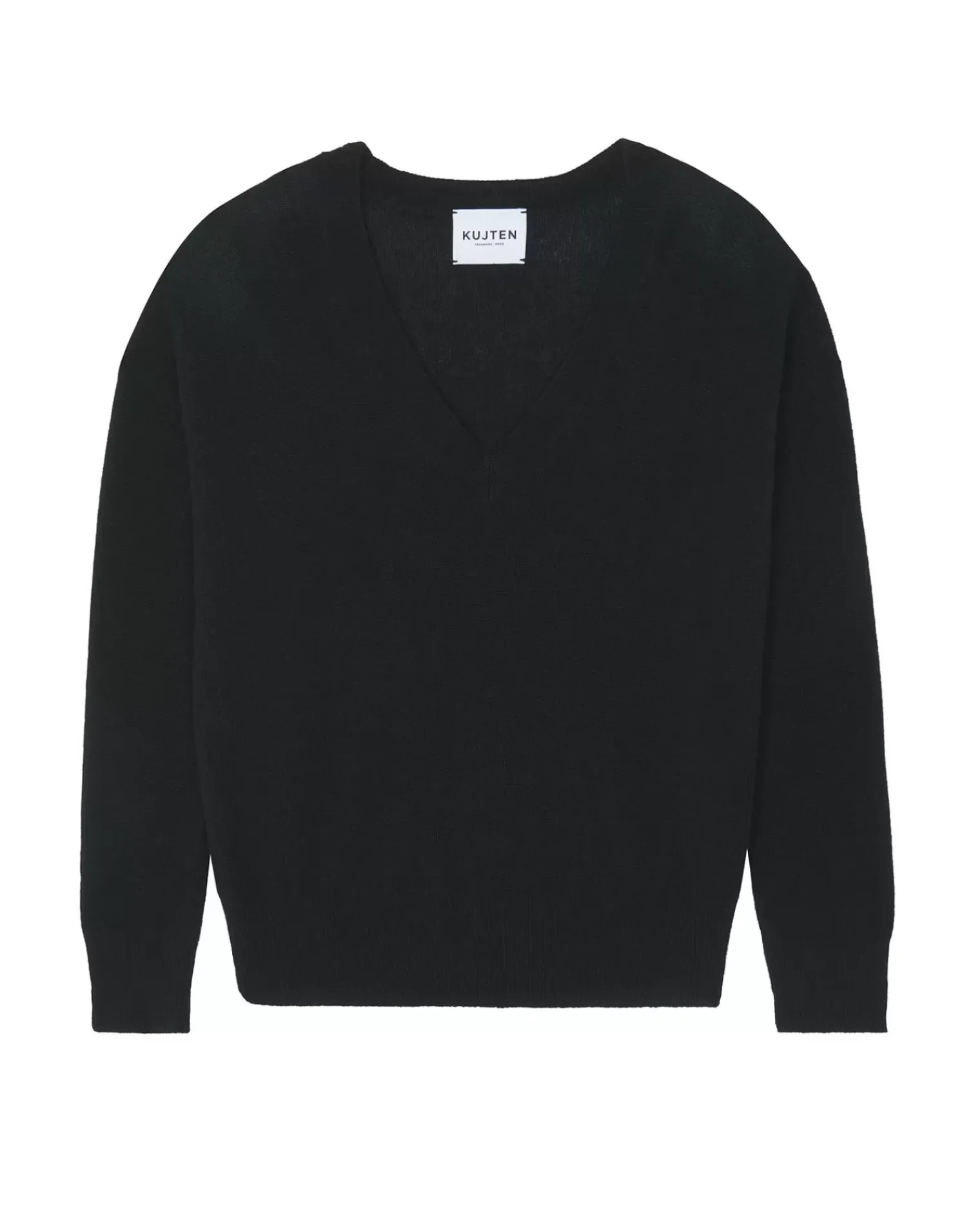 Kujten Sweaters & Sweatshirts>V-Neck Cashmere Sweater Boyfriend Noir