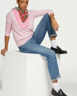Kujten Sweaters & Sweatshirts>V-Neck Cashmere Sweater Boyfriend Candy Pink