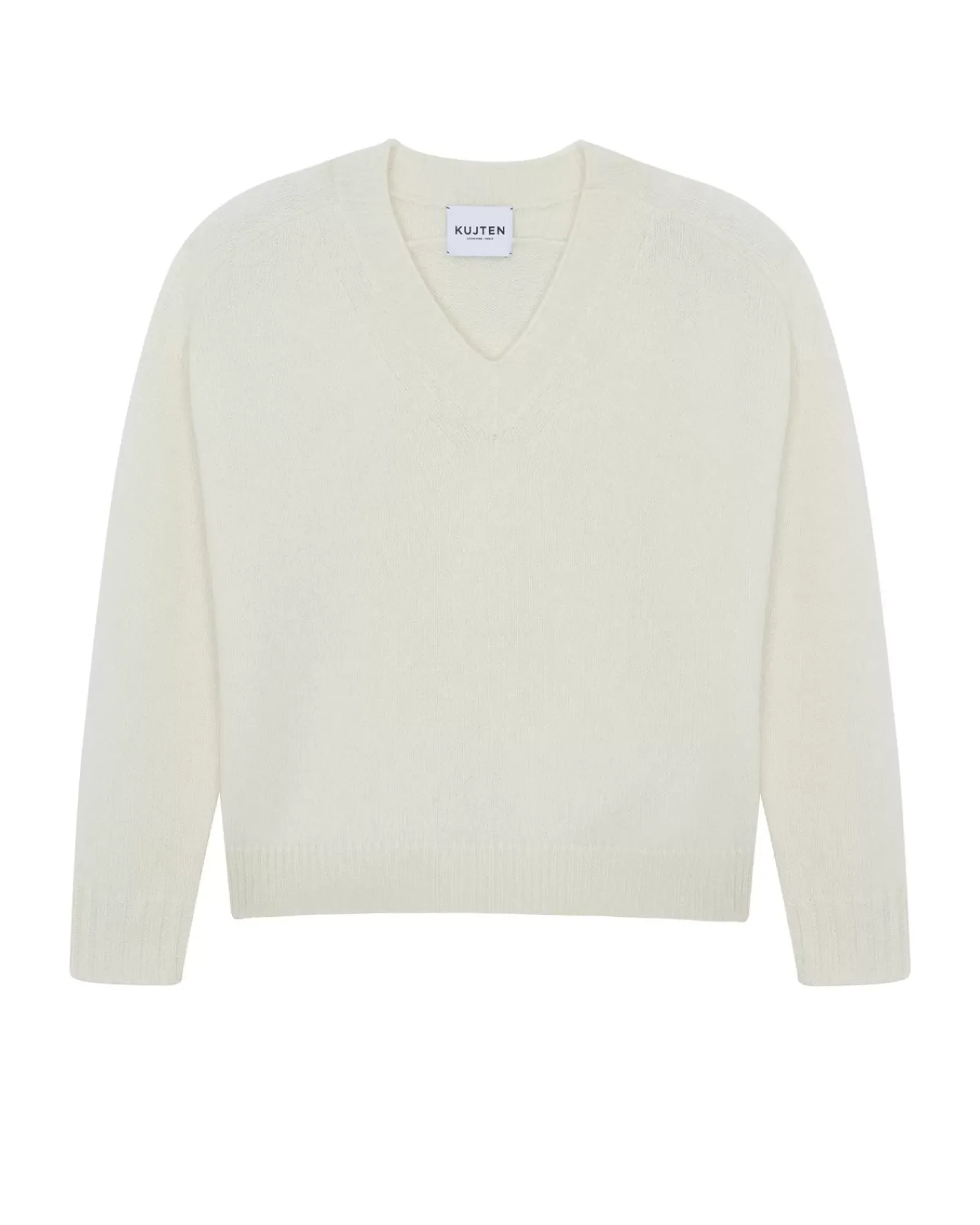 Kujten Sweaters & Sweatshirts>V-Neck Cashmere Sweater, 6-Threads Blanc