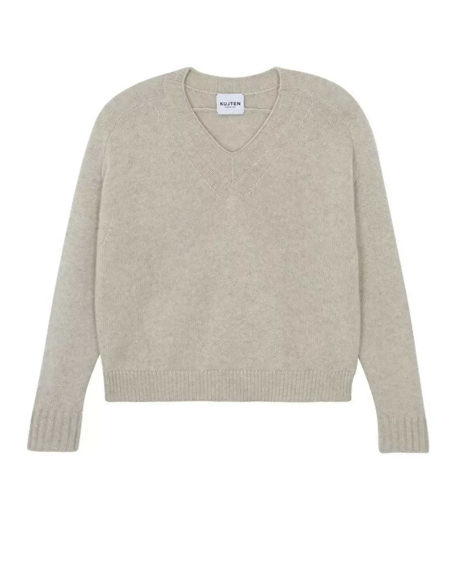 Kujten Sweaters & Sweatshirts>V-Neck Cashmere Sweater, 6-Threads Avoine