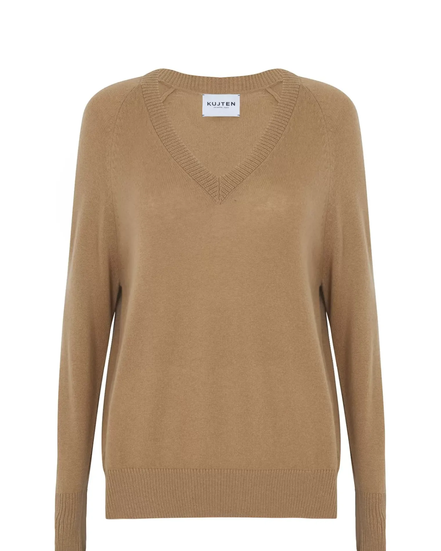 Kujten Sweaters & Sweatshirts>V-Neck Cashmere Sweater, 2-Threads Camelo