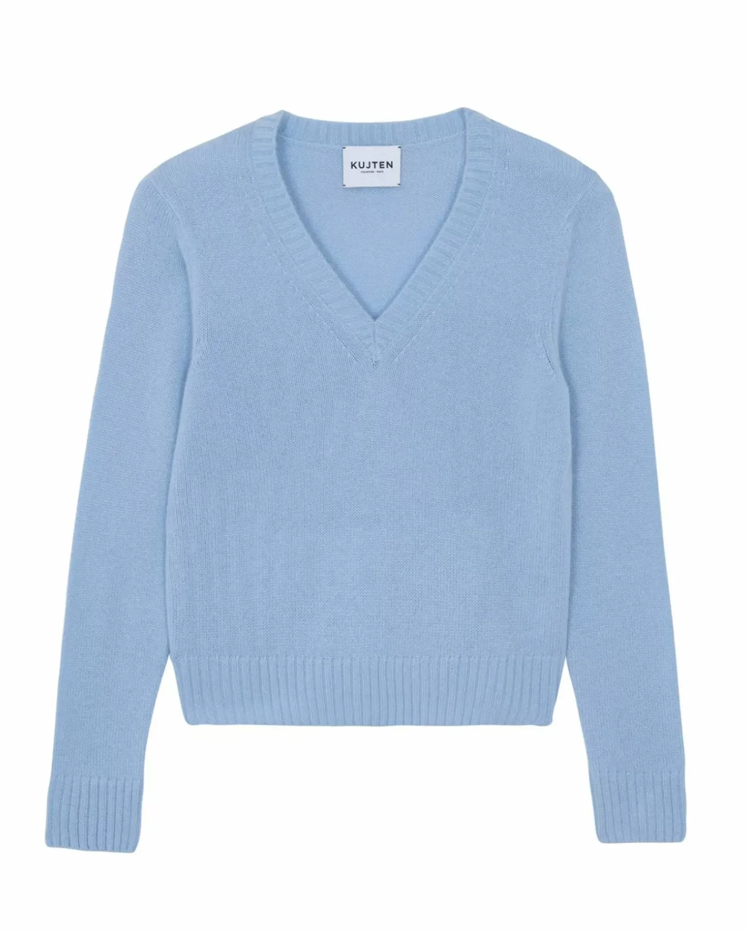 Kujten Sweaters & Sweatshirts>V-Neck Cashmere Sweater, 4-Threads Bleu Jeans