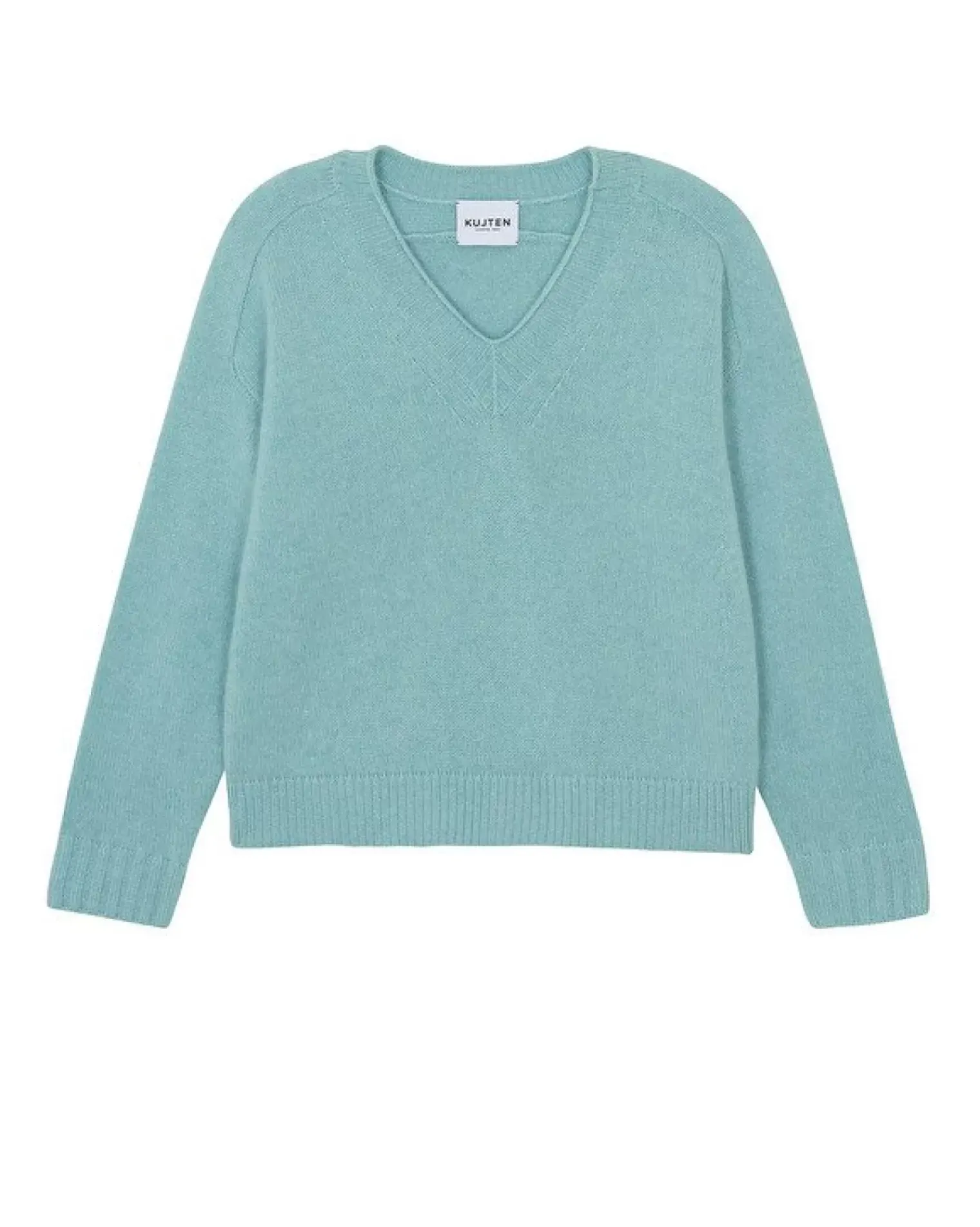 Kujten Sweaters & Sweatshirts>V-Neck Cashmere Sweater, 6-Threads Turquoise Pacific