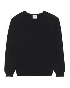 Kujten Sweaters & Sweatshirts>V-Neck Long Sleeves Cashmere Sweater Noir