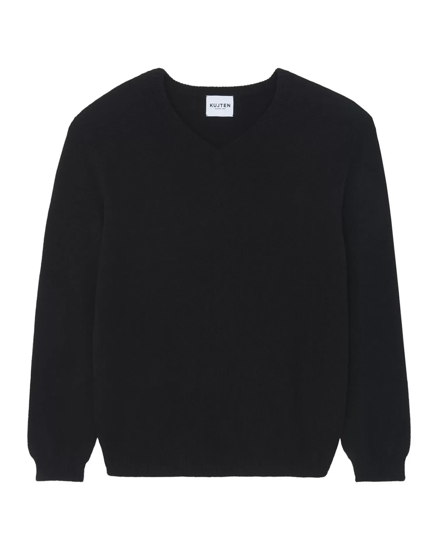 Kujten Sweaters & Sweatshirts>V-Neck Long Sleeves Cashmere Sweater Noir