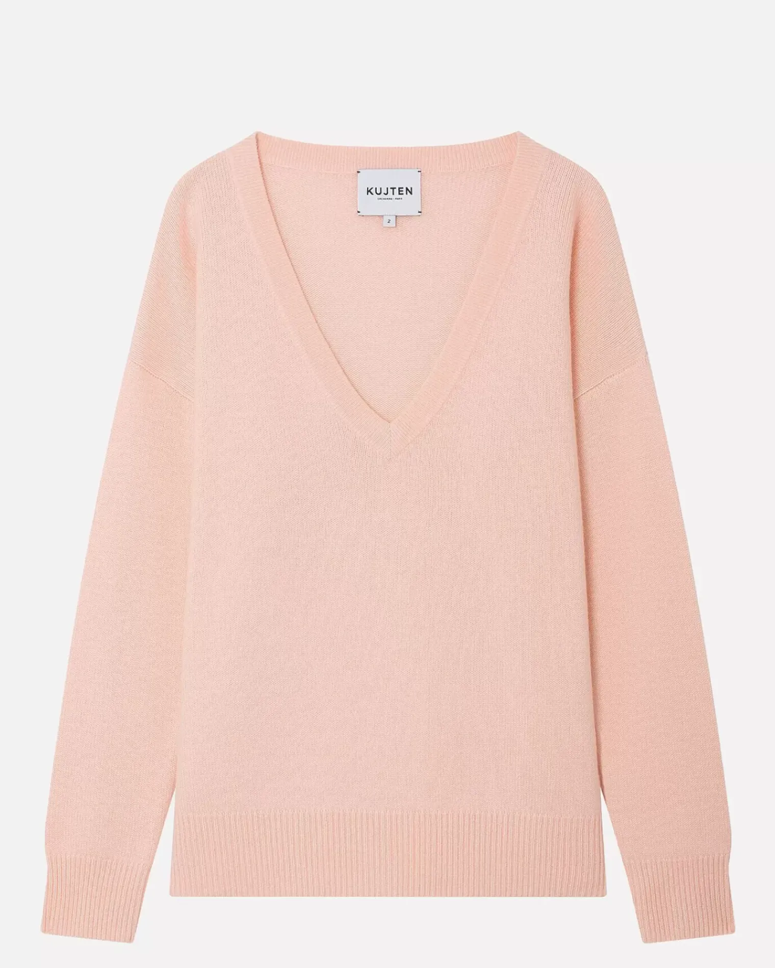 Kujten Sweaters & Sweatshirts>V-Neck Long Sleeves Cashmere Sweater Rose