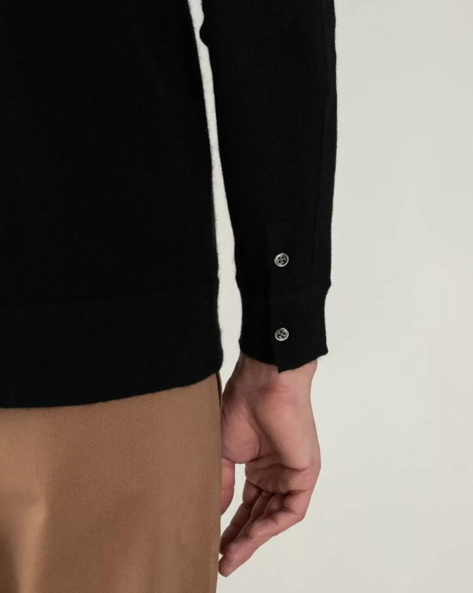 Kujten Sweaters & Sweatshirts>V-Neck Long Sleeves Cashmere Sweater Noir