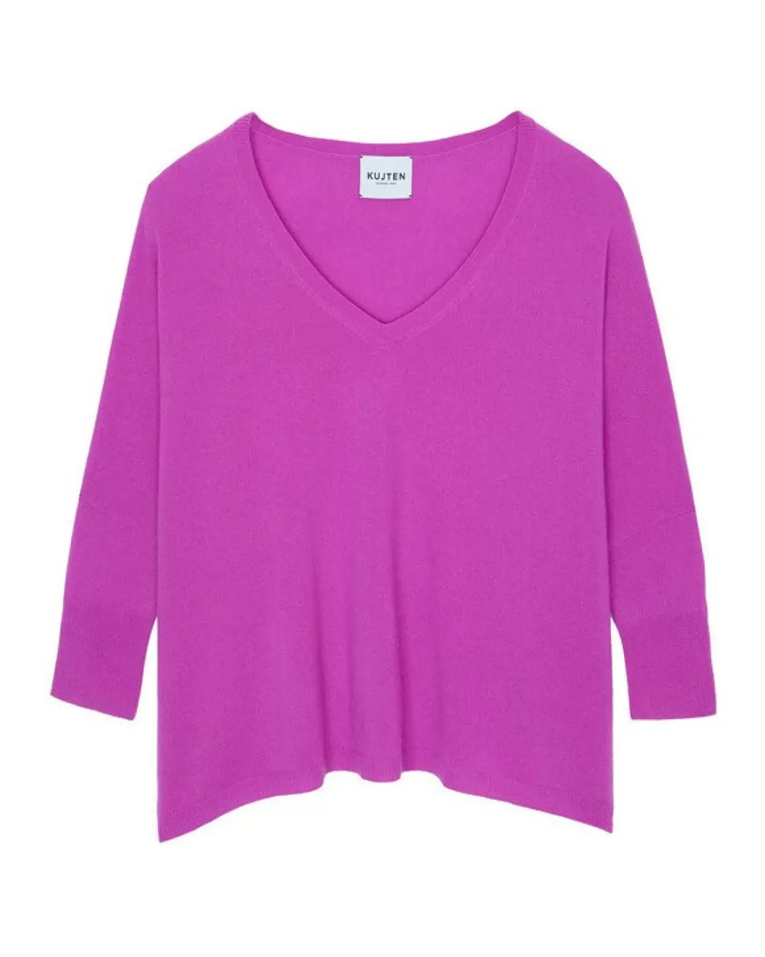 Kujten Sweaters & Sweatshirts>V-Neck Oversize Cashmere Sweater Violet Fluo