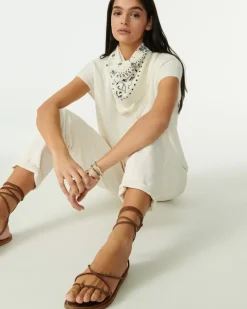 Kujten Sweaters & Sweatshirts>V-Neck Sleeveless Cashmere Sweater Blanc